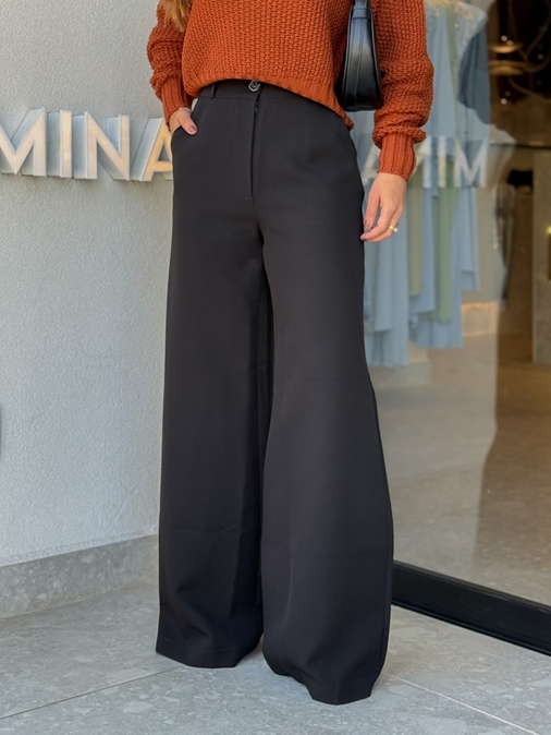 Calça Alfaiataria Maria Preta - Loja La Mina 