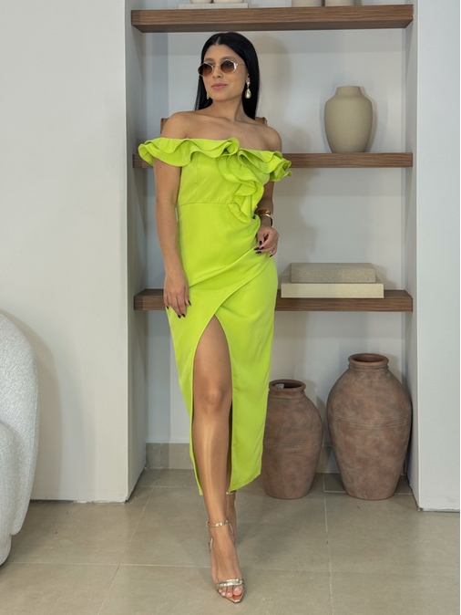 Vestido Babado Isadora Lima - Loja La Mina 