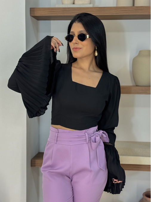 Cropped Tami Preto - Loja La Mina 