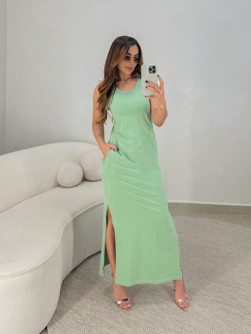 Vestido Regata Madrid Oliva - Loja La Mina 