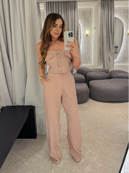 Conjunto Risca de Giz Cappuccino - Loja La Mina 