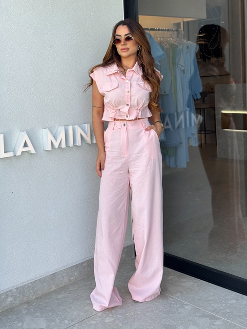 Conjunto Calça Natalia Rosa - Loja La Mina 