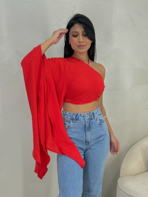 Cropped Gênova Vermelho - Loja La Mina 
