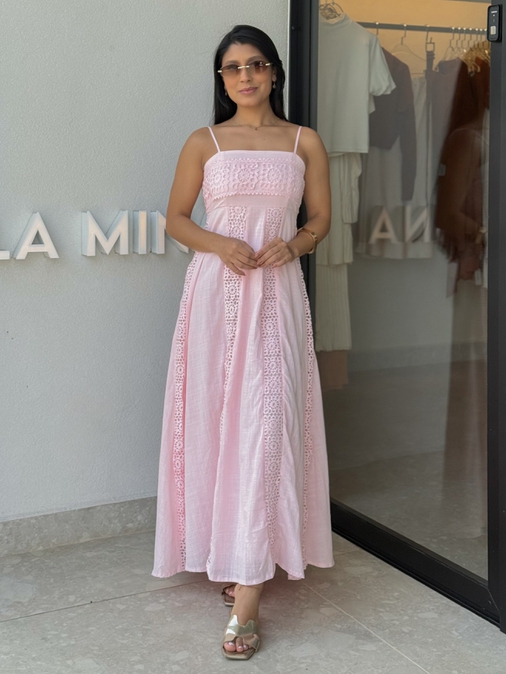 Vestido Laise Alcinha Madeline Rosa - Loja La Mina 