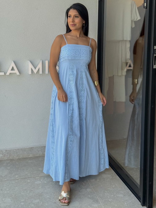 Vestido Laise Alcinha Madeline Azul - Loja La Mina 