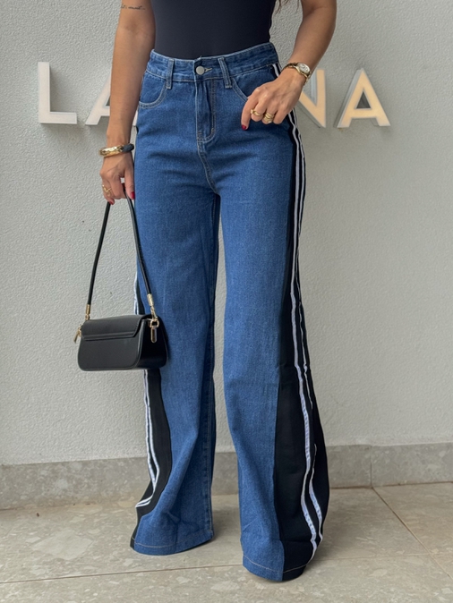 Calça Jeans Listra Sofia Azul - Loja La Mina 