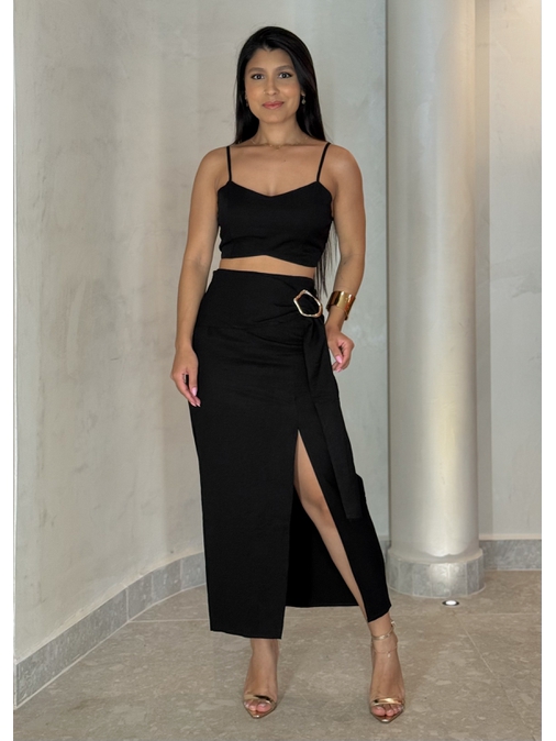 Conjunto Saia Anne Preto - Loja La Mina 