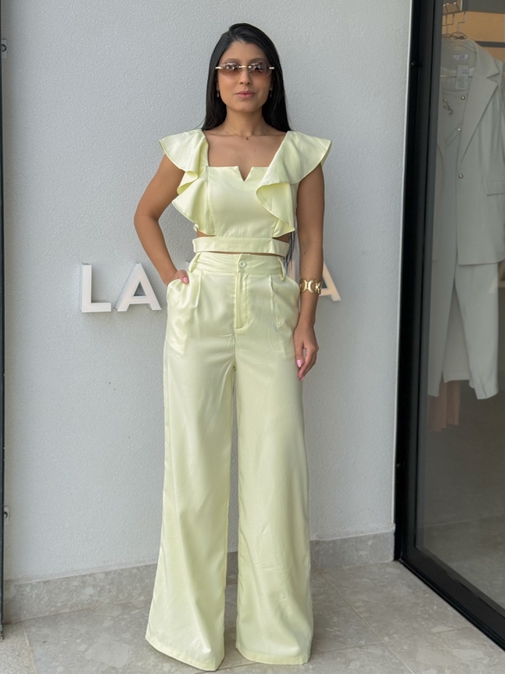 Conjunto Calça Isadora Amarelo - Loja La Mina 