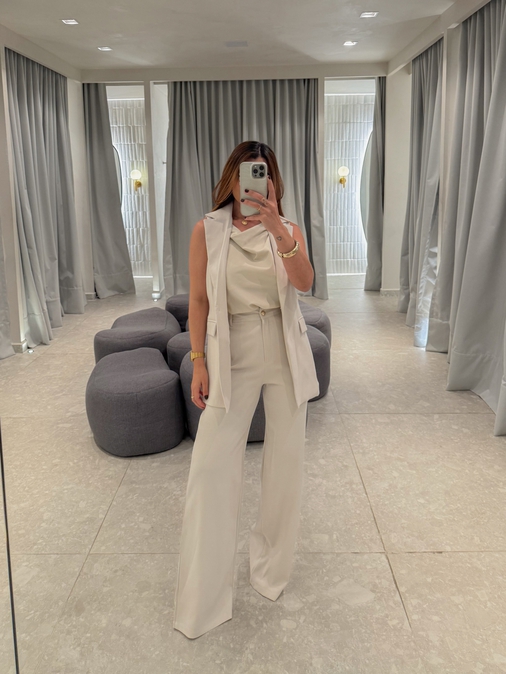 Conjunto Colete Eloise Areia - Loja La Mina 