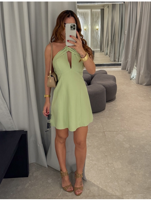 Vestido Frente Unica Luíza Verde - Loja La Mina 
