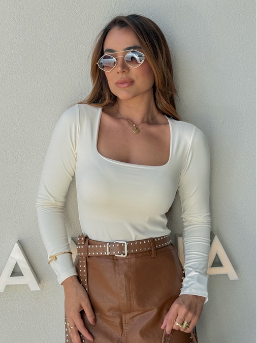 Body Manga Longa Líbia Off - Loja La Mina 