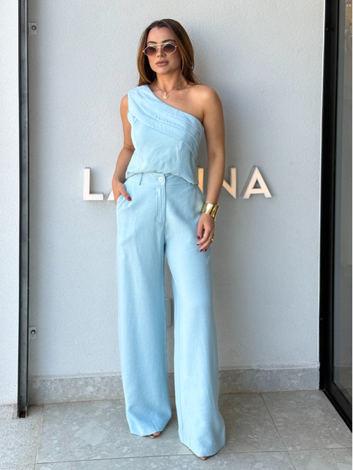 Conjunto Ombro Só Talia Azul - Loja La Mina 