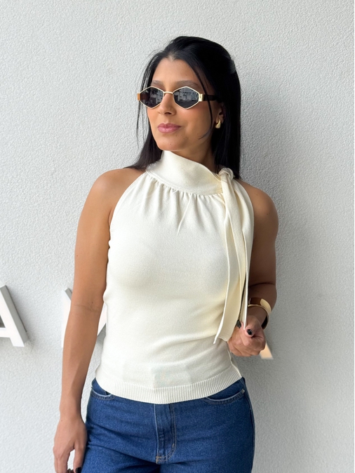 Blusa Amarração Luciana Areia - Loja La Mina 