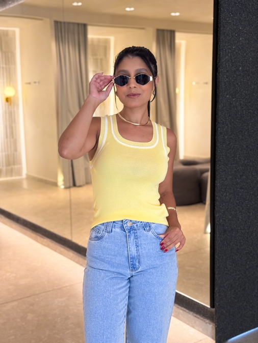 Blusa Regata Nicole Amarela - Loja La Mina 