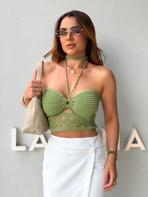 Blusa Tricot Simaria Verde - Loja La Mina 