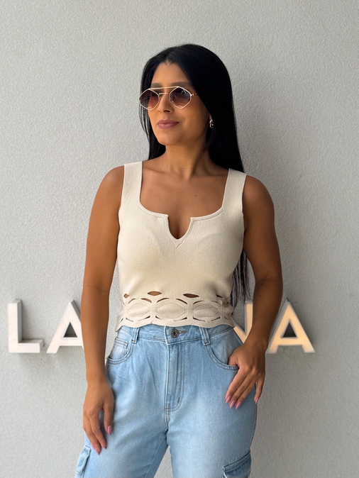 Blusa Tricot Sol Areia - Loja La Mina 