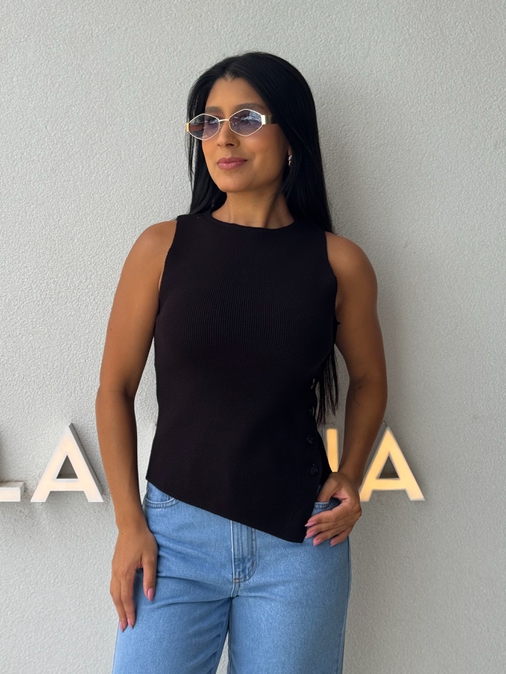 Blusa Tricot Nina Preta - Loja La Mina 