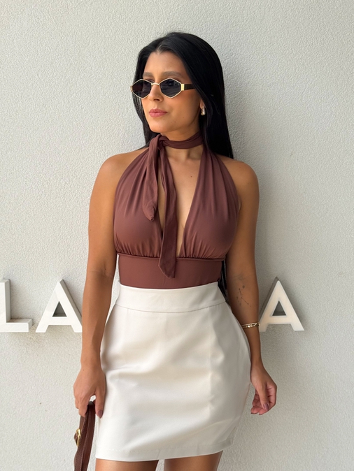 Body Frente Única Fabi Café - Loja La Mina 