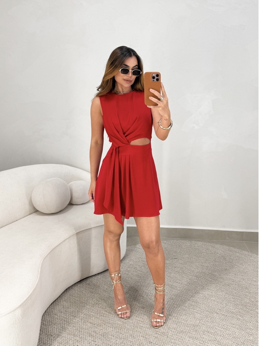 Vestido Transpassado Bahamas Vermelho - Loja La Mina 