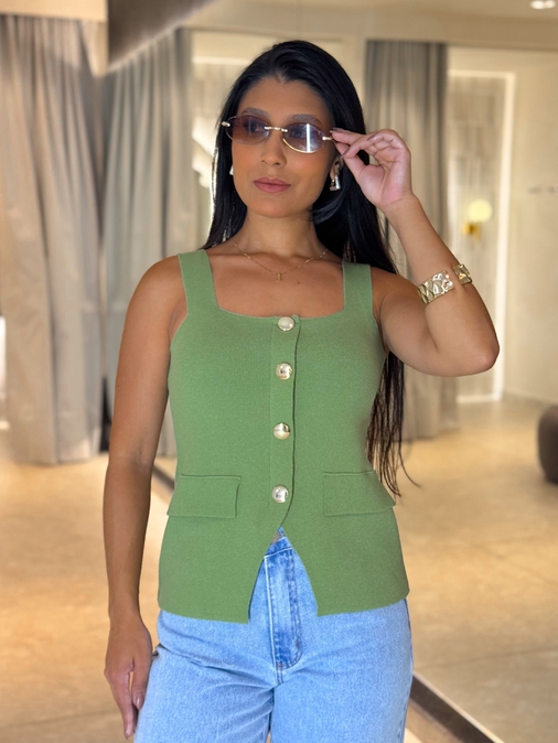 Blusa Tricot Penélope Verde - Loja La Mina 