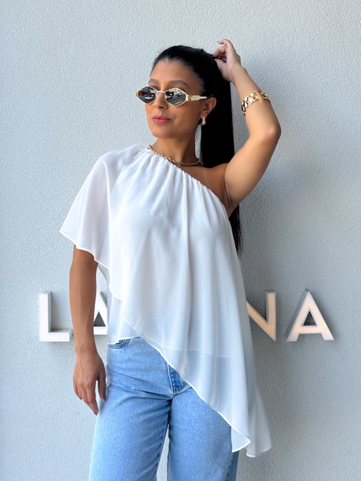 Blusa Ombro Só Kate Branca - Loja La Mina 