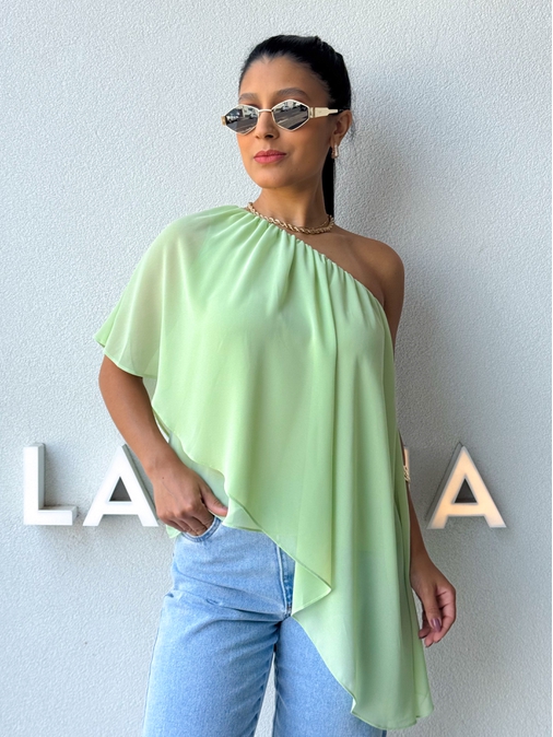 Blusa Ombro Só Kate Verde - Loja La Mina 