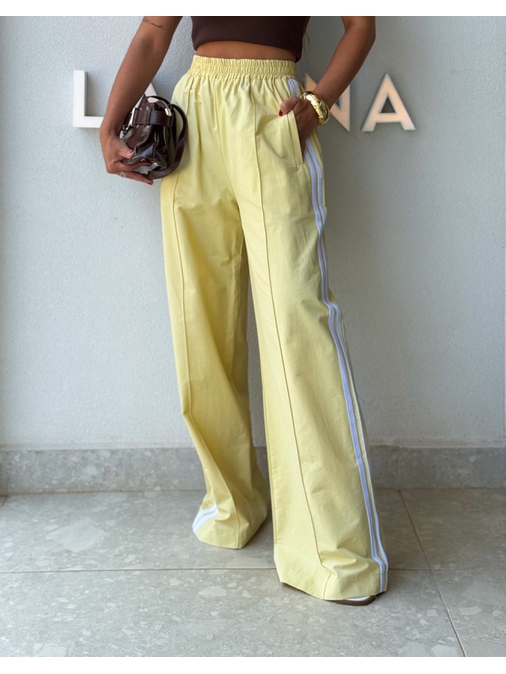 Calça Listra Soraia Manteiga - Loja La Mina 