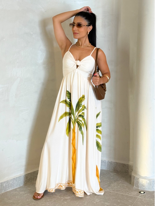 Vestido Estampado Floripa Off - Loja La Mina 