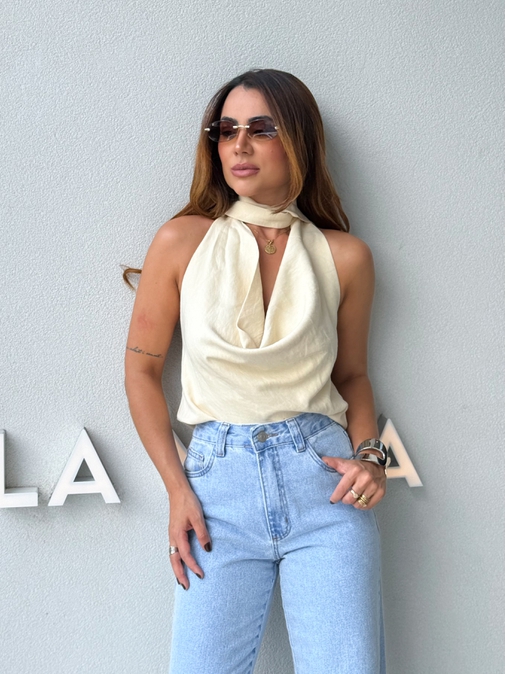 Blusa Elen Areia - Loja La Mina 