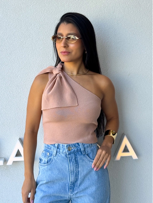 Blusa Ombro Só Mirian Cappuccino - Loja La Mina 