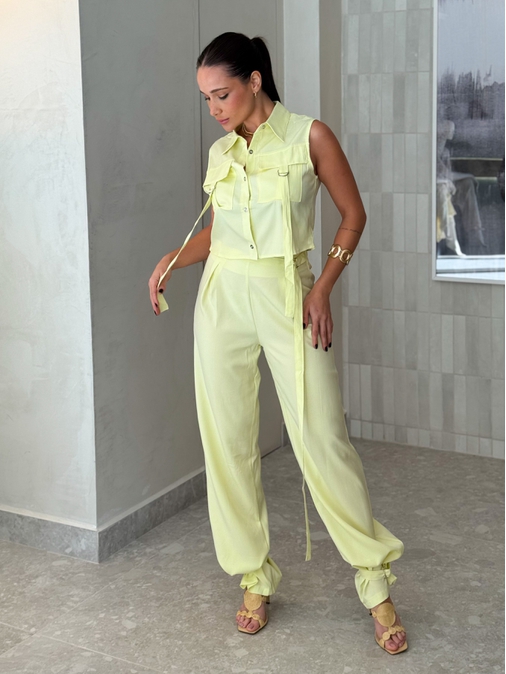 Conjunto Cargo Vanessa Amarelo - Loja La Mina 