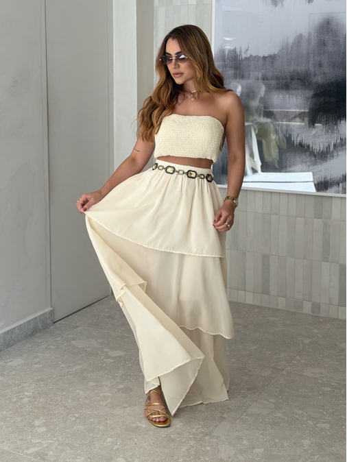 Conjunto Saia Rubia Manteiga - Loja La Mina 