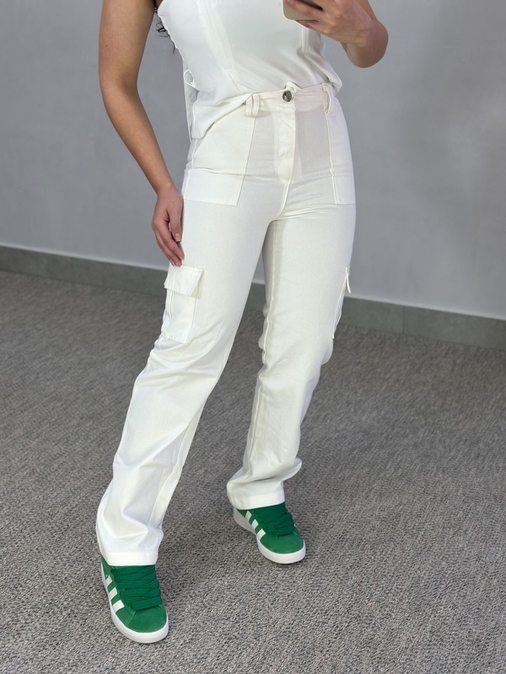 Calça Sarja Cargo Lauane Off - Loja La Mina 