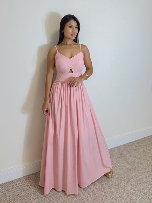 Vestido Midi Cancún Rosa - Loja La Mina 