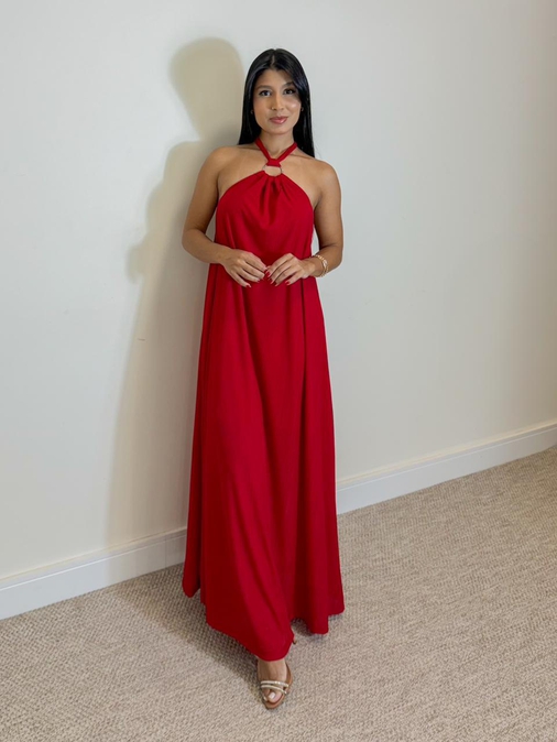 Vestido Frente Única Naiara Vermelho - Loja La Mina 