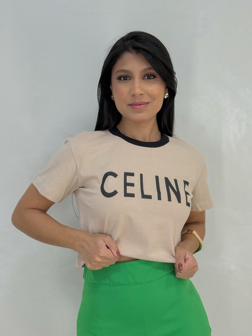 Camiseta Cropped Celinne Nude - Loja La Mina 
