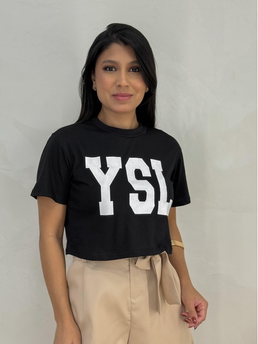 Camiseta Cropped YS Preta - Loja La Mina 