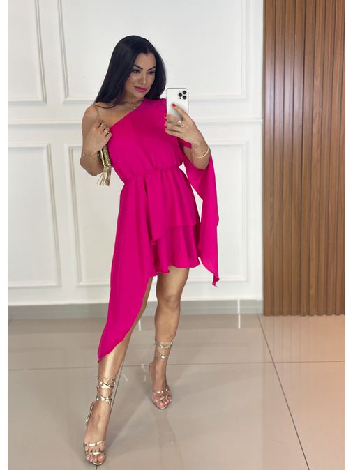 Vestido Nula Manga Becca Pink - Loja La Mina 