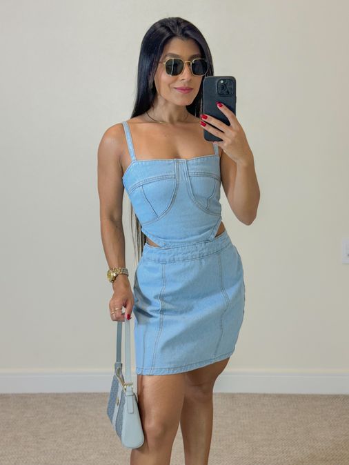 Vestido Jeans Claro Zoe - Loja La Mina 