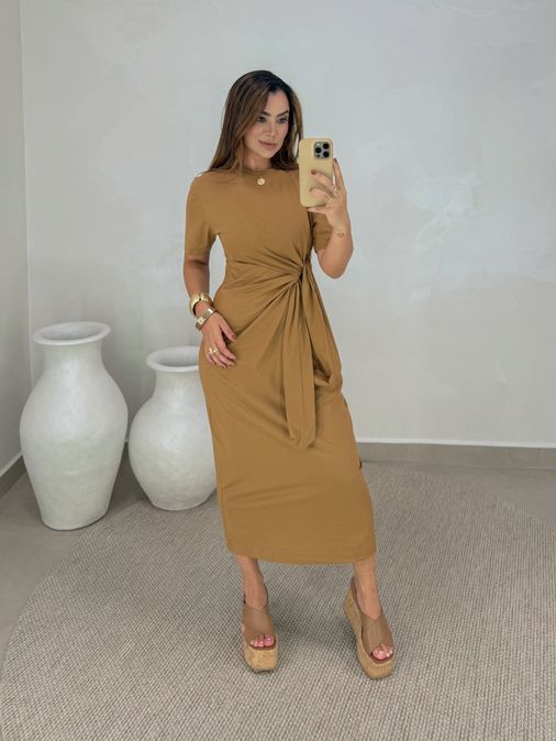 Vestido Kelly Caramelo - Loja La Mina 