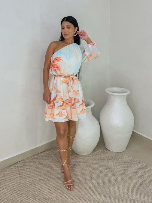 Vestido Ombro Só Estampado - Loja La Mina 