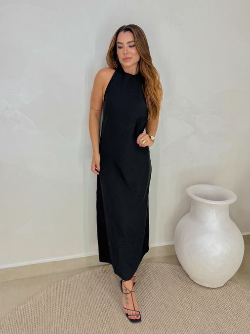 Vestido Frente Única Egito Preto - Loja La Mina 