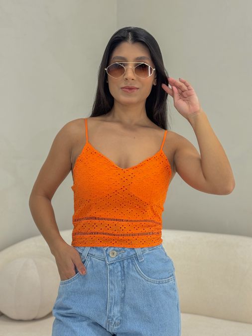 Cropped Laise Mila Laranja - Loja La Mina 