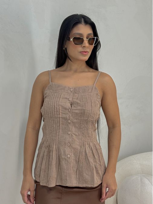 Blusa Laise Lenita Avelã - Loja La Mina 