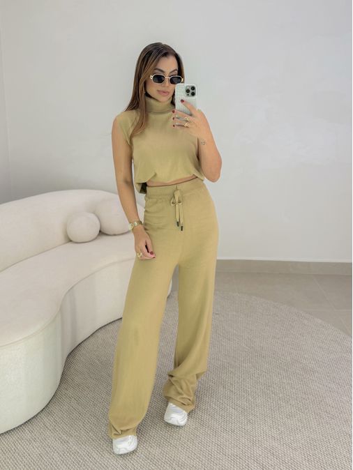 Conjunto Tricot Europa Cáqui - Loja La Mina 