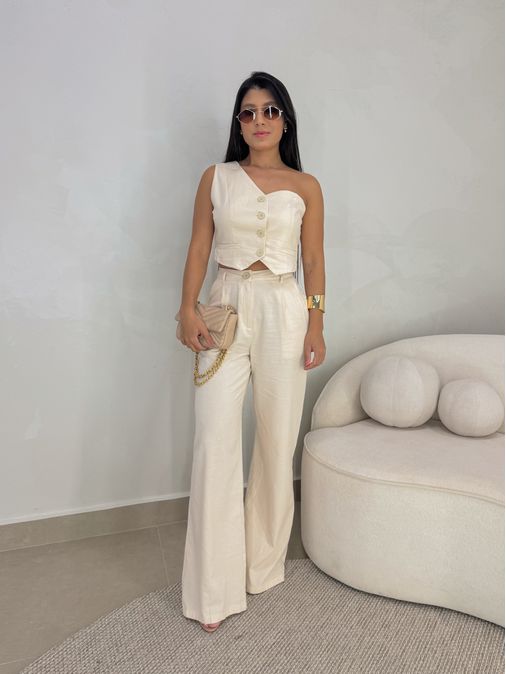 Conjunto Calça Cássia Areia - Loja La Mina 