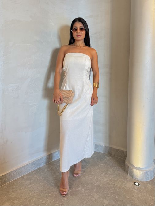Vestido Linho Milão Cru - Loja La Mina 