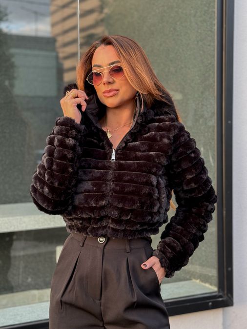 Casaco Dupla Face Dominique Preto - Loja La Mina 