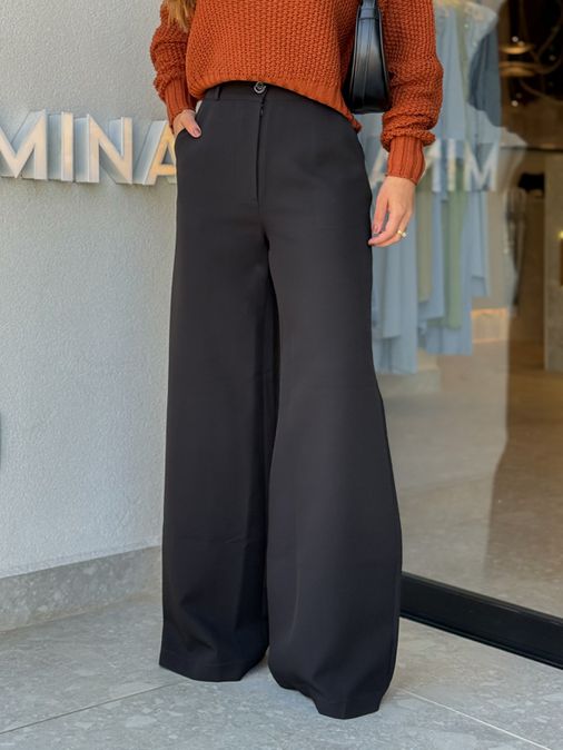 Calça Alfaiataria Maria Preta - Loja La Mina 