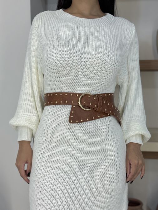 Cinto Assimétrico Café - Loja La Mina 